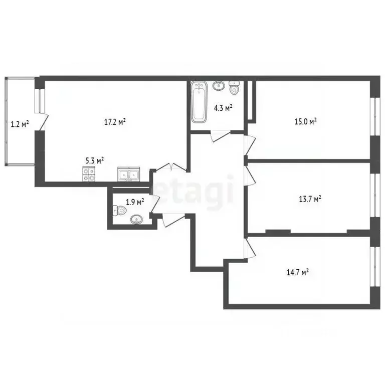 4-к кв. Москва Новые Ватутинки жилрайон, Заречный мкр,  (86.6 м) - Фото 1