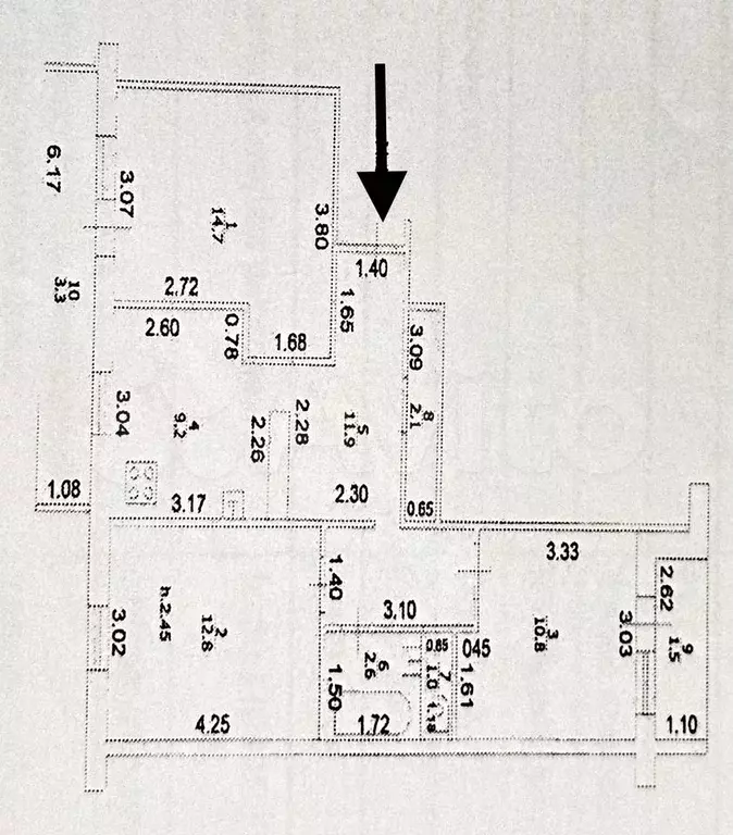 3-к. квартира, 68,7 м, 8/9 эт. - Фото 0