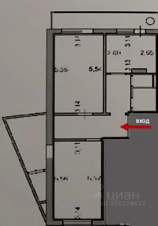 2-к кв. Белгородская область, Белгород бул. Юности, 41А (58.7 м) - Фото 2