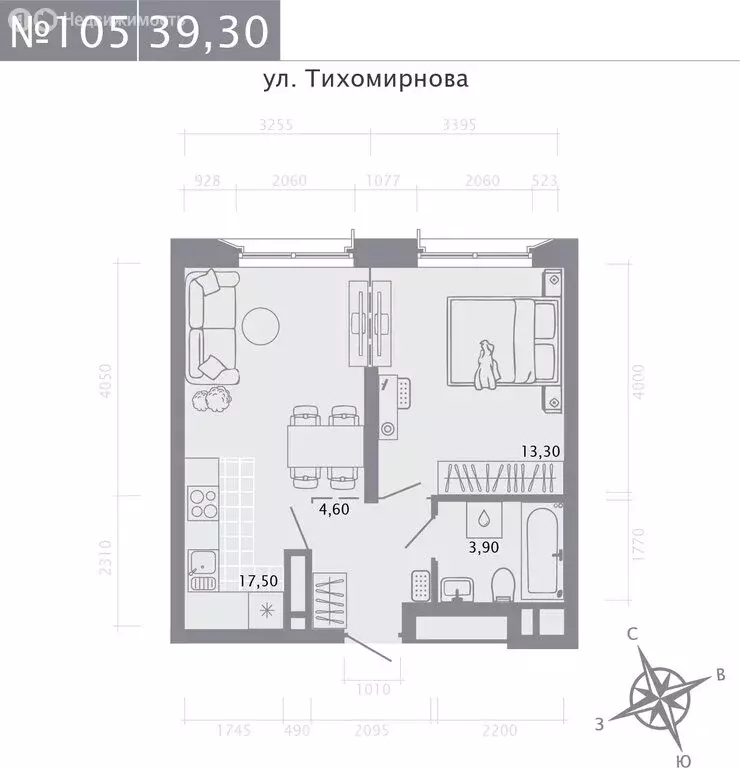 1-комнатная квартира: Казань, Вахитовский район, улица Калинина, 1Б ... - Фото 1