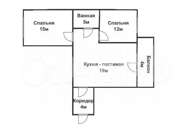 2-к. квартира, 56,1 м, 6/6 эт. - Фото 0