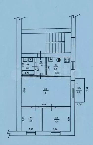 3-к. квартира, 43 м, 2/2 эт. - Фото 0