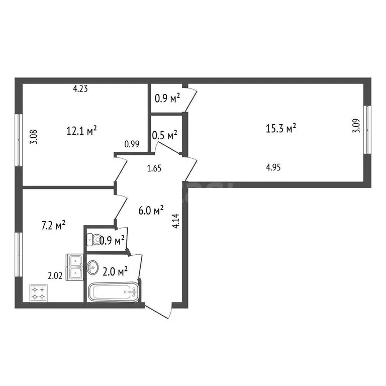 2-комнатная квартира: Санкт-Петербург, улица Стойкости, 14к2 (44.9 м) - Фото 1