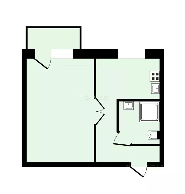 1-к кв. Москва Трифоновская ул., 56 (40.8 м) - Фото 2