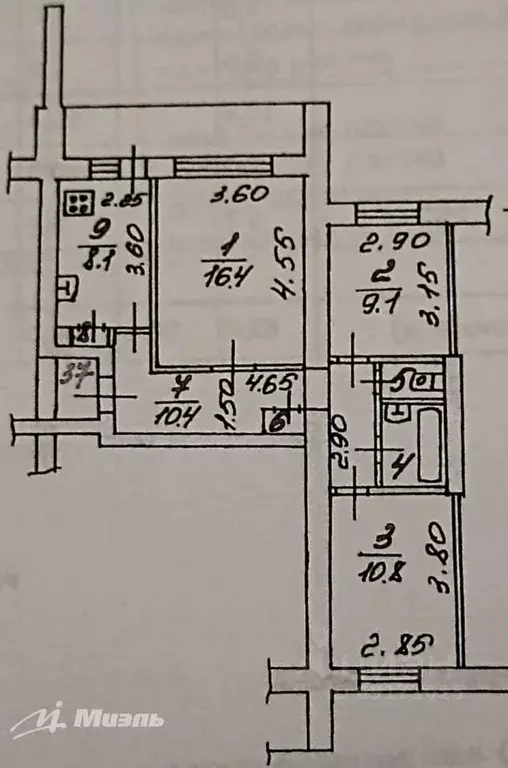 3-к кв. Орловская область, Орел ул. 2-я Курская, 63 (59.6 м) - Фото 1