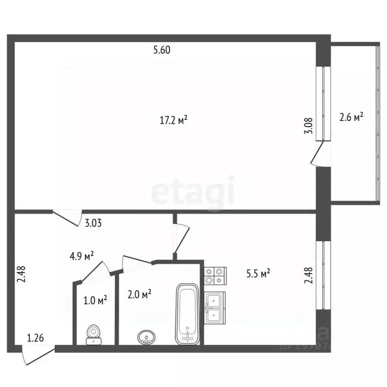1-к кв. Ленинградская область, Сясьстрой Волховский район, ул. ... - Фото 1
