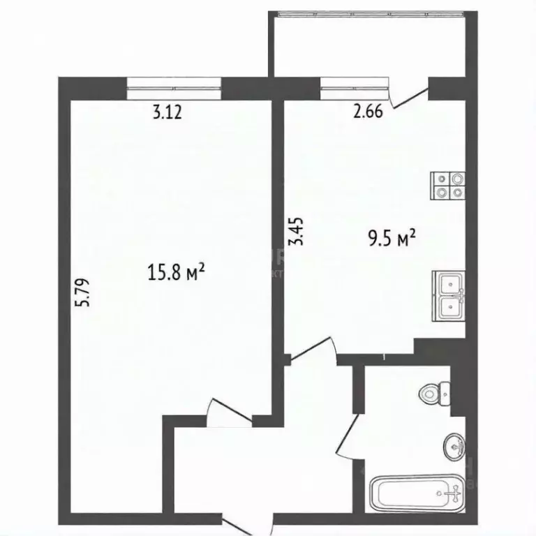 1-к кв. Московская область, Люберцы городской округ, Марусино пгт ул. ... - Фото 2