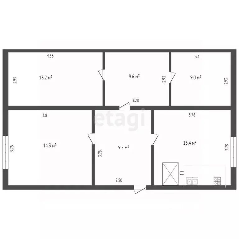 3-к кв. Коми, Усть-Вымский муниципальный район, Студенец муниципальное ... - Фото 1