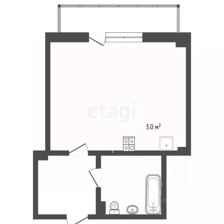 Студия Тюменская область, Тюмень ул. Николая Никитина, 8 (26.7 м) - Фото 2