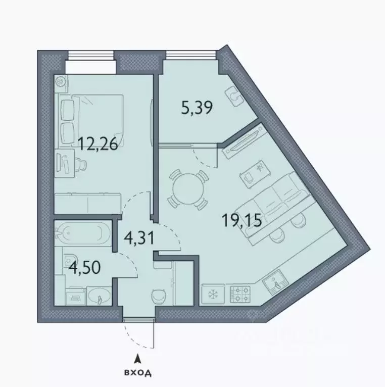 1-к кв. Брянская область, Брянский район, пос. Мичуринский, ... - Фото 1