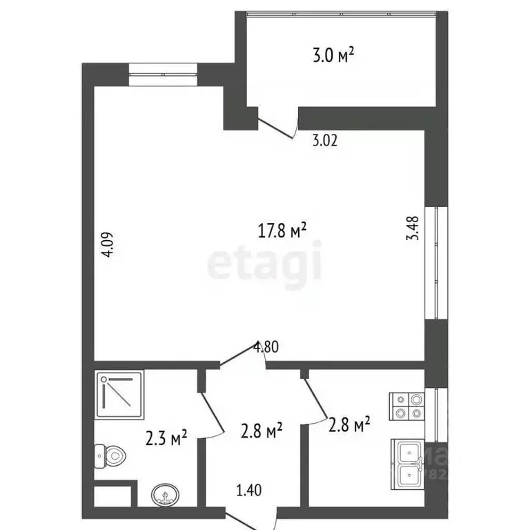 1-к кв. Крым, Ялта ул. Блюхера, 40А (26.1 м) - Фото 1