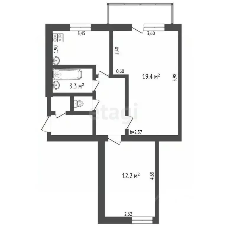 2-к кв. Владимирская область, Ковровский район, пос. Мелехово ул. ... - Фото 2