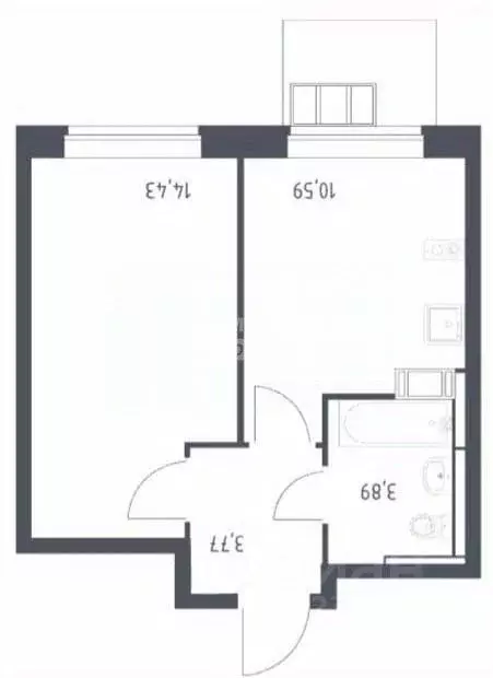 1-к кв. Москва ул. Алхимовская, 1к2 (32.68 м) - Фото 1