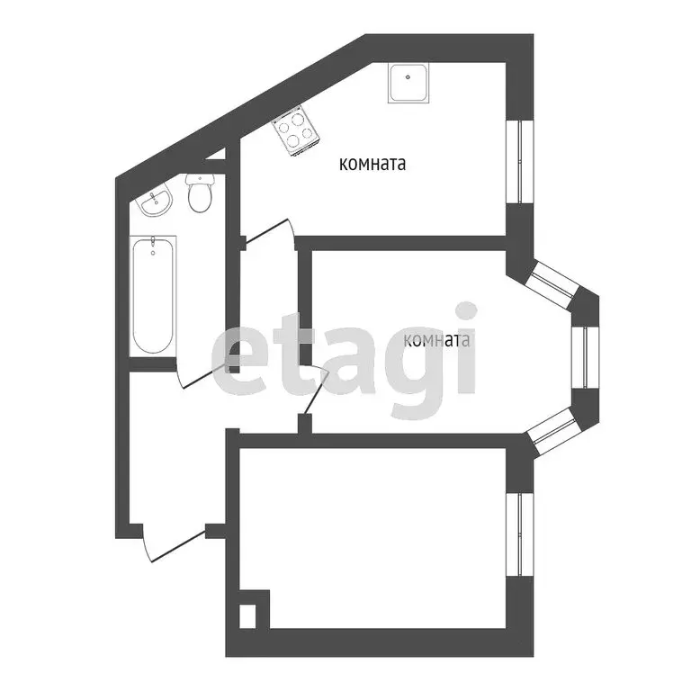 2-комнатная квартира: Калининград, Стрелецкая улица, 21В (44 м) - Фото 0
