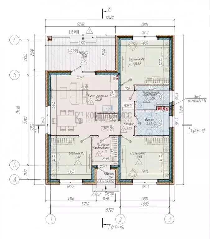 Дом в Краснодарский край, Динской район, Нововеличковское с/пос, ... - Фото 2