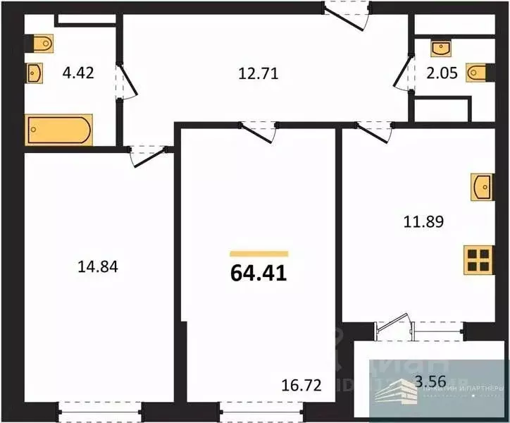 2-к кв. Воронежская область, Воронеж ул. Ломоносова, 116/2 (64.4 м) - Фото 0