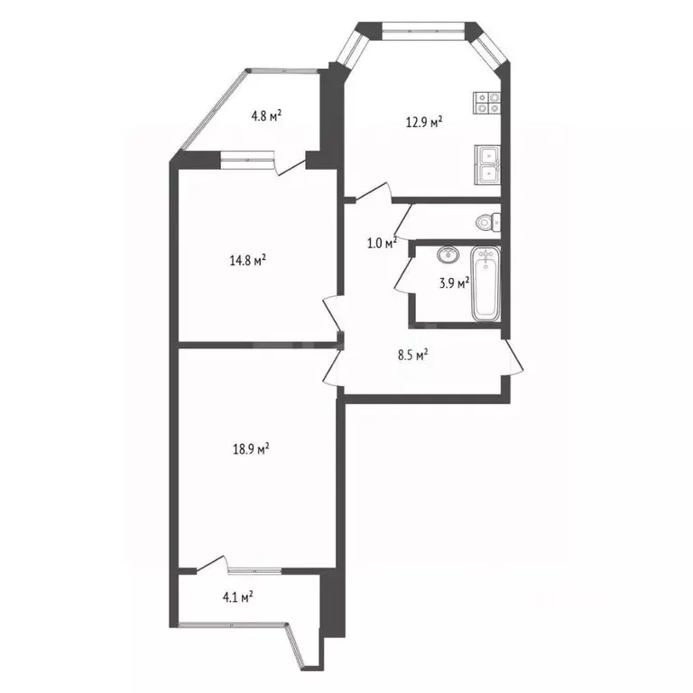 2-к кв. Москва Внуковское поселение, ул. Самуила Маршака, 20 (60.4 м) - Фото 2