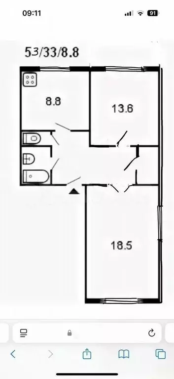 2-к. квартира, 53 м, 2/5 эт. - Фото 0