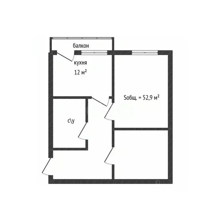 2-к кв. Брянская область, Брянск ул. Дзержинского, 12 (52.9 м) - Фото 0