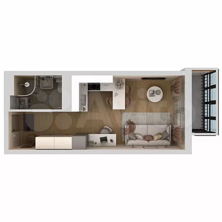 Квартира-студия, 26,4 м, 7/9 эт. - Фото 1