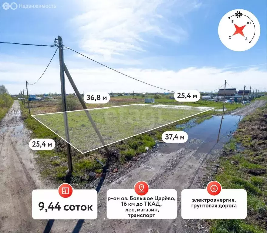 Участок в Тюмень (9.4 м) - Фото 1
