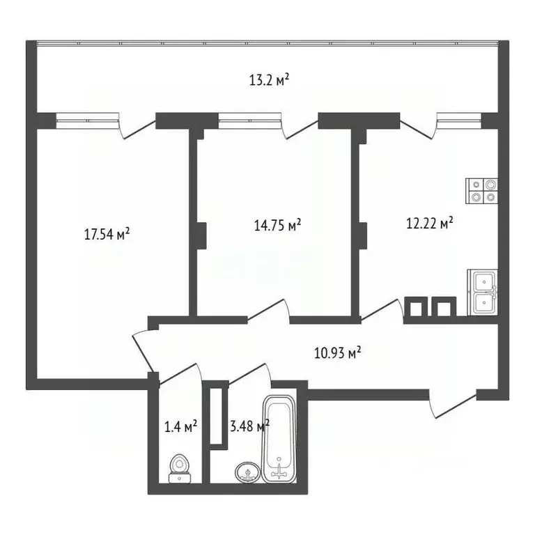 2-к кв. Крым, Феодосия ул. Грина, 43 (60.5 м) - Фото 2