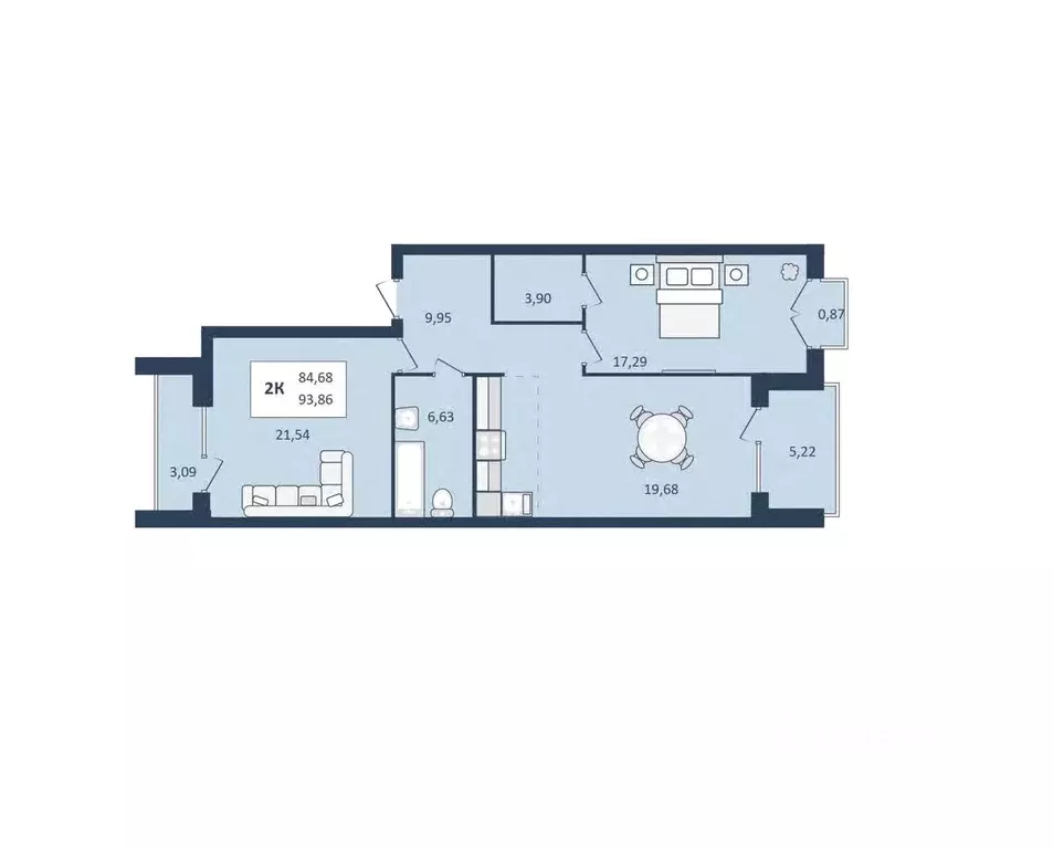 2-к кв. Ставропольский край, Кисловодск  (93.86 м) - Фото 1