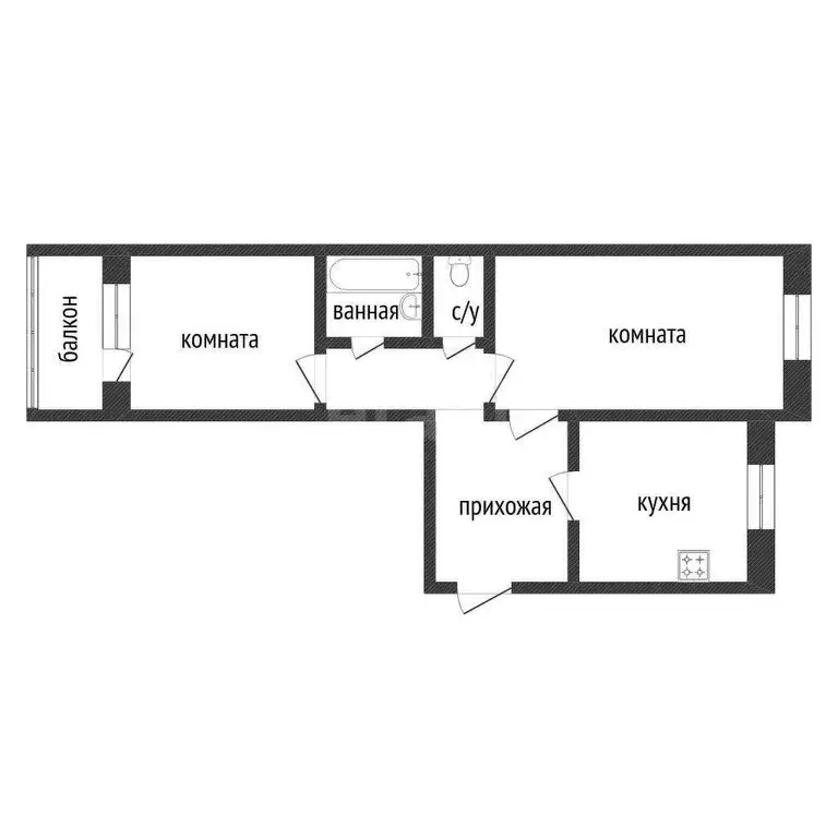 2-комнатная квартира: Курган, улица Бурова-Петрова, 96Г (48.9 м) - Фото 1
