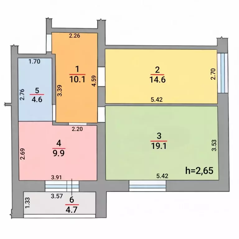 2-к кв. Ставропольский край, Ставрополь ул. Пирогова, 62/6 (63.0 м) - Фото 1