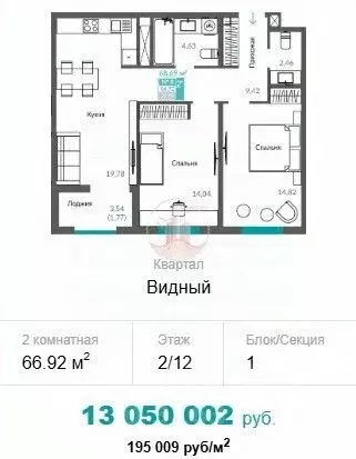 2-к кв. Севастополь ш. Балаклавское, 1 (66.92 м) - Фото 0