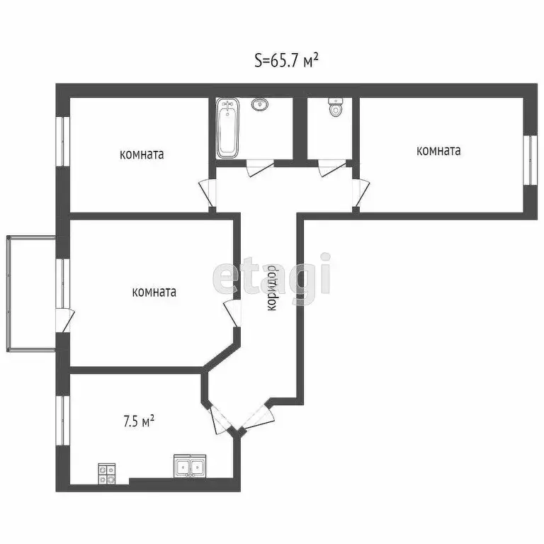 3-комнатная квартира: Петропавловск-Камчатский, улица Чубарова, 5/3 ... - Фото 1
