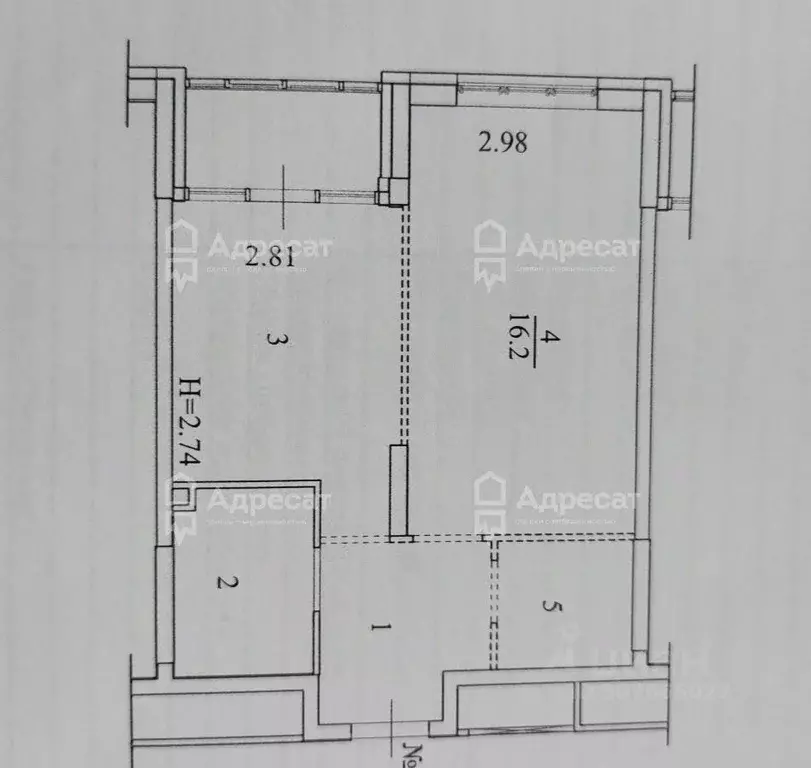 1-к кв. Волгоградская область, Волгоград ул. Грибанова, 3А (38.2 м) - Фото 0