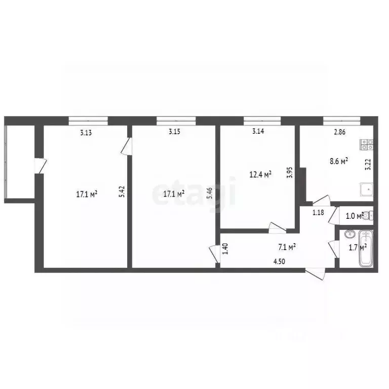 3-к кв. Ямало-Ненецкий АО, Новый Уренгой Ленинградский просп., 8А ... - Фото 2