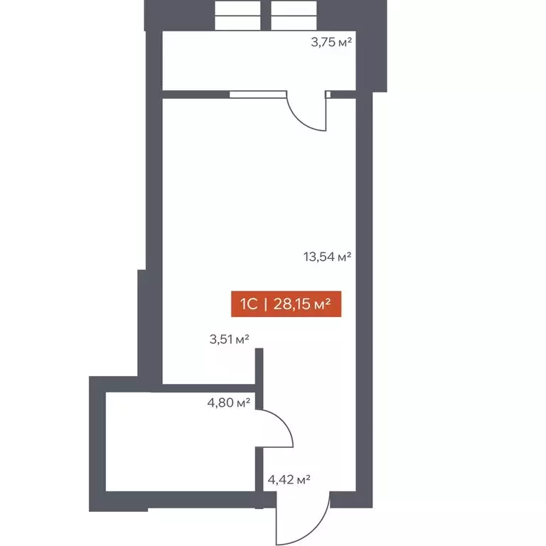Квартира-студия: Томск, Красноармейская улица, 144 (28.15 м) - Фото 0