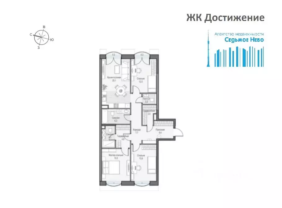 3-к кв. Москва ул. Академика Королева, 21 (97.0 м) - Фото 0