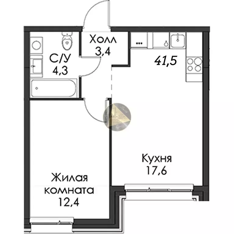 1-комнатная квартира: Санкт-Петербург, Галерный проезд, 1к2 (41.5 м) - Фото 1