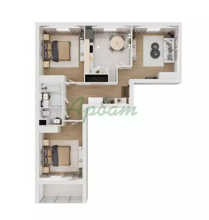 3-к кв. Тверская область, Тверь ул. Левитана, 72Б (74.7 м) - Фото 0