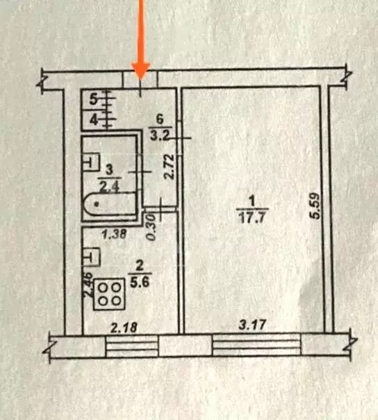 1-к. квартира, 29,5 м, 6/9 эт. - Фото 0