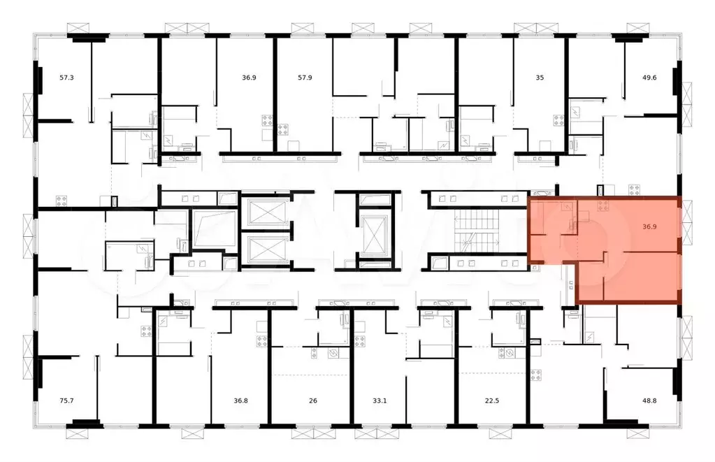 1-к. квартира, 36,9 м, 24/24 эт. - Фото 1