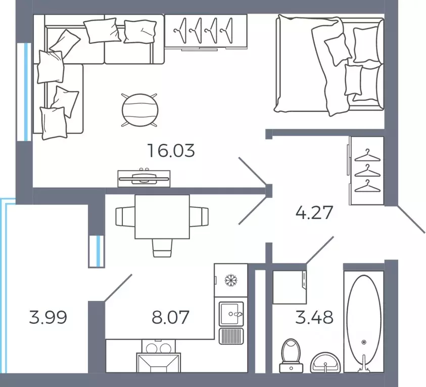 1-к кв. Самарская область, Волжский район, Лопатино с/пос, пос. ... - Фото 1