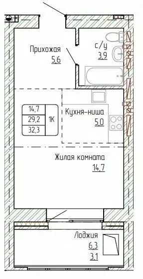 1-к кв. Алтайский край, Новоалтайск ул. Титова, 6 (32.3 м) - Фото 0