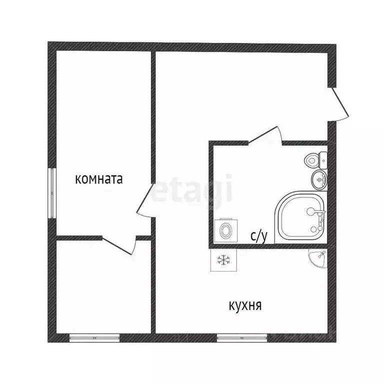 2-к кв. Калужская область, Балабаново г. Боровский муниципальный ... - Фото 2
