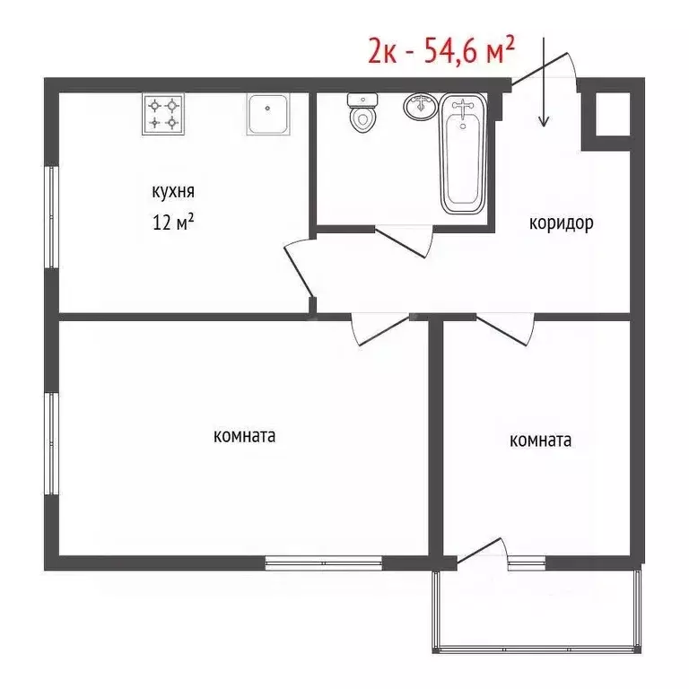 2-к кв. Свердловская область, Екатеринбург ул. Таватуйская, 25к3 (54.6 ... - Фото 1