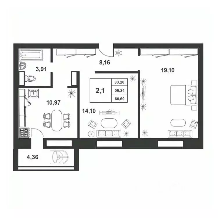 2-к кв. Новгородская область, Великий Новгород ул. Якова Павлова, 15 ... - Фото 1