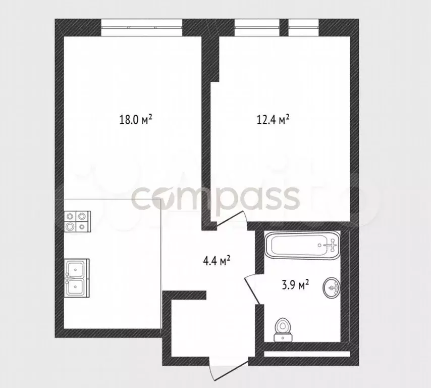 Квартира-студия, 33,6 м, 6/24 эт. - Фото 0