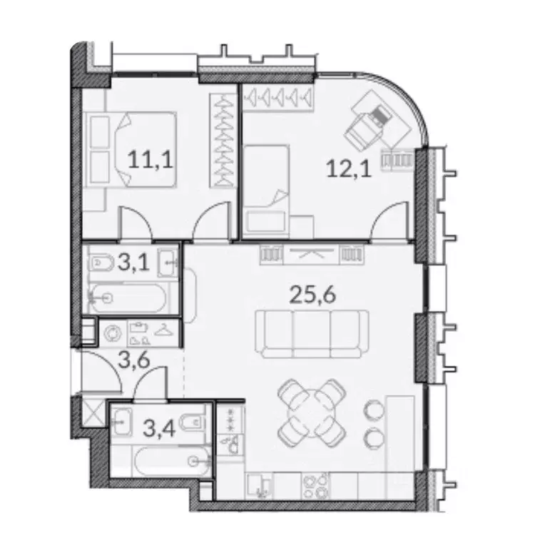 2-к кв. Москва Дубининская ул., 59Б (58.9 м) - Фото 1