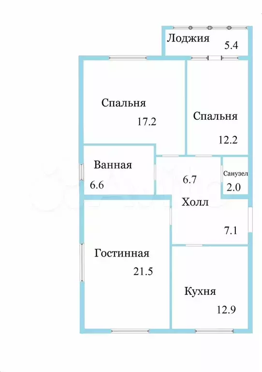 3-к. квартира, 85,6 м, 1/5 эт. - Фото 0