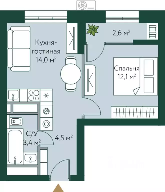 1-к кв. Волгоградская область, Волгоград Новосибирская ул., 74 (36.6 ... - Фото 1