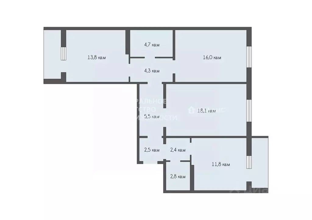 3-к кв. Рязанская область, Рязань Октябрьская ул., 33 (81.9 м) - Фото 2