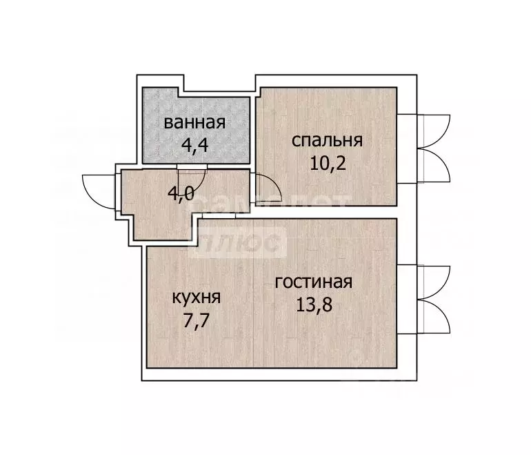 2-к кв. Башкортостан, Уфа ул. Братьев Кадомцевых, 17 (40.1 м) - Фото 1